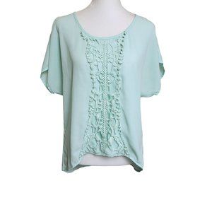 Xhilaration Mint Green Sheer Blouse Size Small